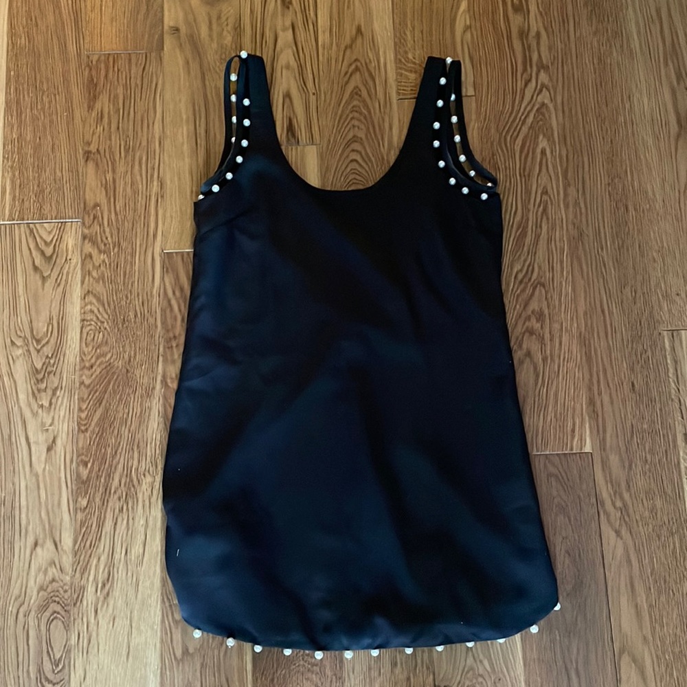 Black mini slip dress